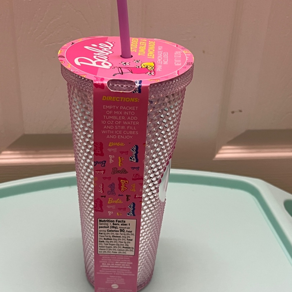 Barbie Pink Tumbler with Straw